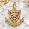 Oro Laminado Fancy Pendant, Gold Filled Style Eagle and Anchor Design, Polished, Tricolor, 05.351.0071.1