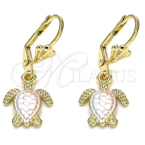 Gold Filled Ring — Dangle Earring Turtle Design Polished Tricolor 02. — main product view — SKU 132593 | Oro Laminado anillo — Dangle Earring Turtle diseño pulido Tricolor 02. — SKU 132593