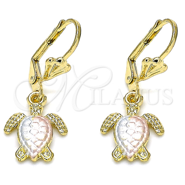 Gold Filled Ring — Dangle Earring Turtle Design Polished Tricolor 02. — main product view — SKU 132593 | Oro Laminado anillo — Dangle Earring Turtle diseño pulido Tricolor 02. — SKU 132593