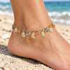 Oro Laminado Charm Anklet , Gold Filled Style Love and Heart Design, Polished, Tricolor, 03.331.0040.09 (03 MM Thickness, 9 Inches Length)