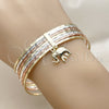 Oro Laminado Semanario Bangle, Gold Filled Style Elephant Design, Diamond Cutting Finish, Tricolor, 07.253.0001.06 (02 MM Thickness, Size 6 (2.75 Diameter))