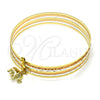 Oro Laminado Semanario Bangle, Gold Filled Style Elephant Design, Polished, Tricolor, 07.253.0001.06 (02 MM Thickness, Size 6 (2.75 Diameter))