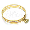 Oro Laminado Semanario Bangle, Gold Filled Style Elephant Design, Polished, Tricolor, 07.253.0001.06 (02 MM Thickness, Size 6 (2.75 Diameter))
