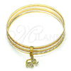 Oro Laminado Semanario Bangle, Gold Filled Style Elephant Design, Polished, Tricolor, 07.253.0001.06 (02 MM Thickness, Size 6 (2.75 Diameter))