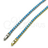 Oro Laminado Tennis Bracelet, Gold Filled Style with Turquoise Cubic Zirconia, Polished, Golden Finish, 03.130.0001.1.07 (03 MM Thickness, 8 Inches Length)
