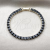 Oro Laminado Tennis Bracelet, Gold Filled Style Baguette Design, with Black Cubic Zirconia, Polished, Golden Finish, 03.130.0004.07 (05 MM Thickness, 7 Inches Length)
