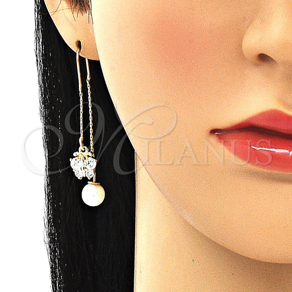 Gold Filled Ring — Threader Earring Butterfly Design with White Micro Pave — alternate product view — SKU 132636 | Oro Laminado anillo — Threader Earring Butterfly diseño with blanco Micro Pave — SKU 132636