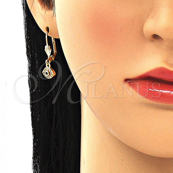 Gold Filled Ring — Dangle Earring with White and Black Micro Pave — alternate product view — SKU 132649 | Oro Laminado anillo — Dangle Earring with blanco and negro Micro Pave — SKU 132649