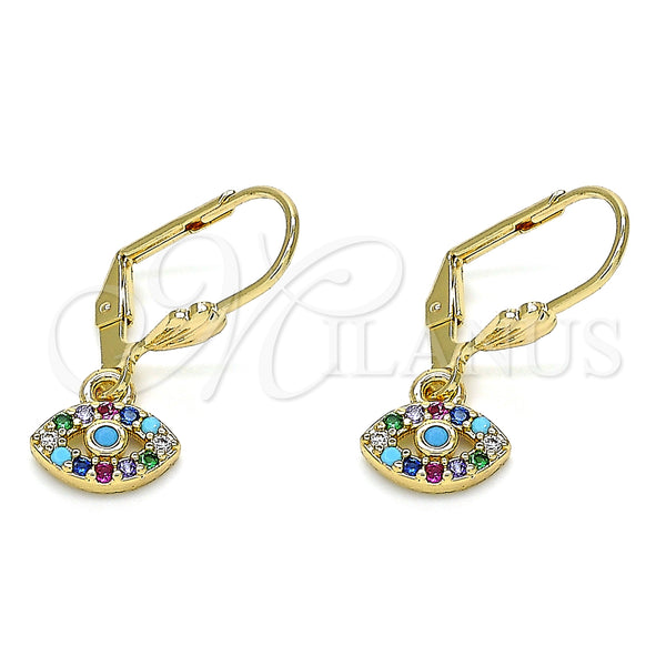 Gold Filled Ring — Dangle Earring with Multicolor Micro Pave Polished 02. — main product view — SKU 132650 | Oro Laminado anillo — Dangle Earring with Multicolor Micro Pave pulido 02. — SKU 132650