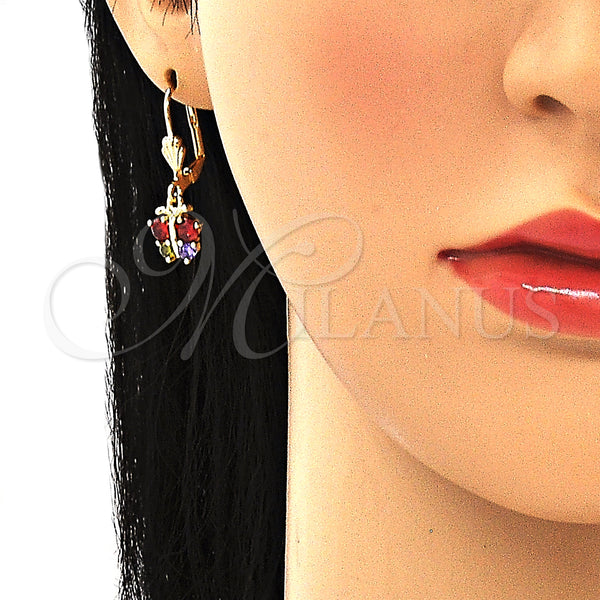 Gold Filled Ring — Dangle Earring Butterfly Design with Multicolor Micro Pave — alternate product view — SKU 132656 | Oro Laminado anillo — Dangle Earring Butterfly diseño with Multicolor Micro Pave — SKU 132656
