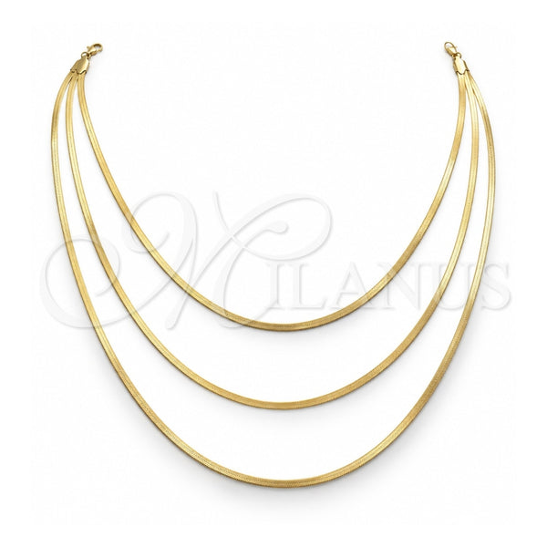 Oro Laminado Basic Necklace, Gold Filled Style Herringbone Design, Polished, Golden Finish, 04.213.0176.20 (02 MM Thickness, 20 Inches Length)