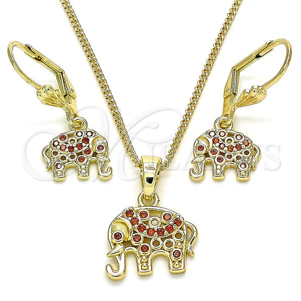 Gold Filled Ring — Earring and Pendant Adult Set Elephant Design with — main product view — SKU 132676 | Oro Laminado anillo — Earring and Pendant Adult Set Elephant diseño with — SKU 132676