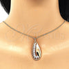 Oro Laminado Pendant Necklace, Gold Filled Style Teardrop Design, with White Cubic Zirconia and White Micro Pave, Polished, Golden Finish, 04.213.0181.20 (02 MM Thickness, 20 Inches Length)