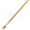 Oro Laminado Basic Anklet, Gold Filled Style Miami Cuban Design, Polished, Golden Finish, 04.63.1397.10 (120 Gauge, Thickness, 10 Inches Length)