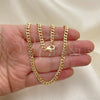 Oro Laminado Basic Necklace, Gold Filled Style Miami Cuban Design, Polished, Golden Finish, 04.63.1397.22 (120 Gauge, 05 MM Thickness, 22 Inches Length)