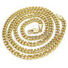 Oro Laminado Basic Necklace, Gold Filled Style Miami Cuban Design, Polished, Golden Finish, 04.63.1397.22 (120 Gauge, 05 MM Thickness, 22 Inches Length)