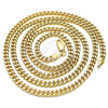 Oro Laminado Basic Necklace, Gold Filled Style Miami Cuban Design, Polished, Golden Finish, 04.63.1397.30 (04 MM Thickness, 30 Inches Length)
