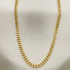 Oro Laminado Basic Necklace, Gold Filled Style Miami Cuban Design, Polished, Golden Finish, 04.63.1397.30 (04 MM Thickness, 30 Inches Length)