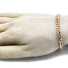 Oro Laminado Basic Bracelet, Gold Filled Style Miami Cuban Design, Polished, Golden Finish, 04.63.1398.08 (160 Gauge, 06 MM Thickness, 8 Inches Length)