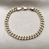 Oro Laminado Basic Bracelet, Gold Filled Style Miami Cuban Design, Polished, Golden Finish, 04.63.1398.08 (160 Gauge, 06 MM Thickness, 8 Inches Length)