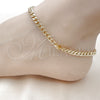 Oro Laminado Basic Anklet, Gold Filled Style Miami Cuban Design, Polished, Golden Finish, 04.63.1398.10 (160 Gauge, 06 MM Thickness, 10 Inches Length)