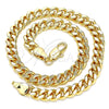 Oro Laminado Basic Anklet, Gold Filled Style Miami Cuban Design, Polished, Golden Finish, 04.63.1398.10 (160 Gauge, 06 MM Thickness, 10 Inches Length)