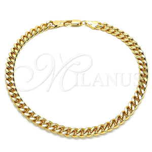 Gold Filled Anklet — Basic Anklet Miami Cuban Design Polished 04.63. Gauge — main product view — SKU 132709 | Oro Laminado tobillera — básico Anklet Miami Cuban diseño pulido 04.63. Gauge — SKU 132709