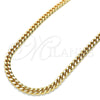Oro Laminado Basic Necklace, Gold Filled Style Miami Cuban Design, Polished, Golden Finish, 04.63.1398.24 (160 Gauge, 06 MM Thickness, 24 Inches Length)