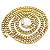 Oro Laminado Basic Necklace, Gold Filled Style Miami Cuban Design, Polished, Golden Finish, 04.63.1398.24 (160 Gauge, 06 MM Thickness, 24 Inches Length)