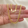 Oro Laminado Basic Necklace, Gold Filled Style Miami Cuban Design, Polished, Golden Finish, 04.63.1398.30 (06 MM Thickness, 30 Inches Length)