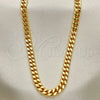 Oro Laminado Basic Necklace, Gold Filled Style Miami Cuban Design, Polished, Golden Finish, 04.63.1398.30 (06 MM Thickness, 30 Inches Length)