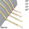 Oro Laminado Basic Necklace, Gold Filled Style Miami Cuban Design, Polished, Golden Finish, 04.63.1398.30 (06 MM Thickness, 30 Inches Length)