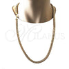 Oro Laminado Basic Necklace, Gold Filled Style Miami Cuban Design, Polished, Golden Finish, 04.63.1399.30 (08 MM Thickness, 30 Inches Length)