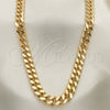 Oro Laminado Basic Necklace, Gold Filled Style Miami Cuban Design, Polished, Golden Finish, 04.63.1399.30 (08 MM Thickness, 30 Inches Length)