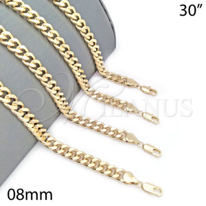Gold Filled Necklace — Basic Necklace Miami Cuban Design Polished 04.63. 08 — main product view — SKU 132719 | Oro Laminado collar — básico Necklace Miami Cuban diseño pulido 04.63. 08 — SKU 132719