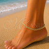 Oro Laminado Basic Anklet, Gold Filled Style Miami Cuban Design, Polished, Golden Finish, 04.63.1400.10 (160 Gauge, 06 MM Thickness, 10 Inches Length)