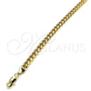 Oro Laminado Basic Anklet, Gold Filled Style Miami Cuban Design, Polished, Golden Finish, 04.63.1400.10 (160 Gauge, 06 MM Thickness, 10 Inches Length)