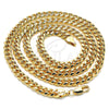 Oro Laminado Basic Necklace, Gold Filled Style Miami Cuban Design, Polished, Golden Finish, 04.63.1400.24 (160 Gauge, 06 MM Thickness, 24 Inches Length)