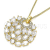 Oro Laminado Pendant Necklace, Gold Filled Style with White Cubic Zirconia, Polished, Golden Finish, 04.283.0019.20 (02 MM Thickness, 20 Inches Length)