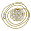 Oro Laminado Pendant Necklace, Gold Filled Style with White Cubic Zirconia, Polished, Golden Finish, 04.283.0019.20 (02 MM Thickness, 20 Inches Length)