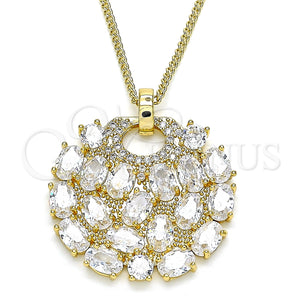 Gold Filled Necklace — Pendant Necklace with White Cubic Zirconia Polished 04. — main product view — SKU 132747 | Oro Laminado collar — Pendant Necklace with blanco Cubic Zirconia pulido 04. — SKU 132747