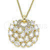 Oro Laminado Pendant Necklace, Gold Filled Style with White Cubic Zirconia, Polished, Golden Finish, 04.283.0019.20 (02 MM Thickness, 20 Inches Length)