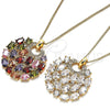 Oro Laminado Pendant Necklace, Gold Filled Style with White Cubic Zirconia, Polished, Golden Finish, 04.283.0019.20 (02 MM Thickness, 20 Inches Length)