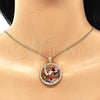 Oro Laminado Pendant Necklace, Gold Filled Style Butterfly and Dragon-Fly Design, with Multicolor Cubic Zirconia, Polished, Golden Finish, 04.283.0022.1.20 (02 MM Thickness, 20 Inches Length)
