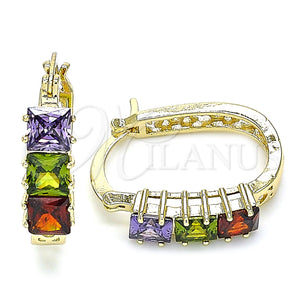 Gold Filled Hoop Earrings — Small Hoop with Multicolor Cubic Zirconia Polished 02. — main product view — SKU 132784 | Oro Laminado aretes de aro — Small Hoop with Multicolor Cubic Zirconia pulido 02. — SKU 132784