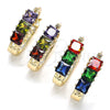 Oro Laminado Small Hoop, Gold Filled Style with Multicolor Cubic Zirconia, Polished, Golden Finish, 02.210.0349.1.15