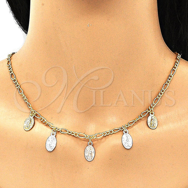 Gold Filled Ring — Necklace Bracelet and Earring Guadalupe Design Polished Tricolor — alternate product view — SKU 132793 | Oro Laminado anillo — Necklace Bracelet and Earring Guadalupe diseño pulido Tricolor — SKU 132793