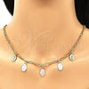 Oro Laminado Necklace, Bracelet and Earring, Gold Filled Style Guadalupe Design, Polished, Tricolor, 06.351.0002