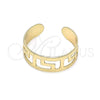 Oro Laminado Toe Ring, Gold Filled Style Greek Key Design, Polished, Golden Finish, 01.376.0005 (One size fits all)