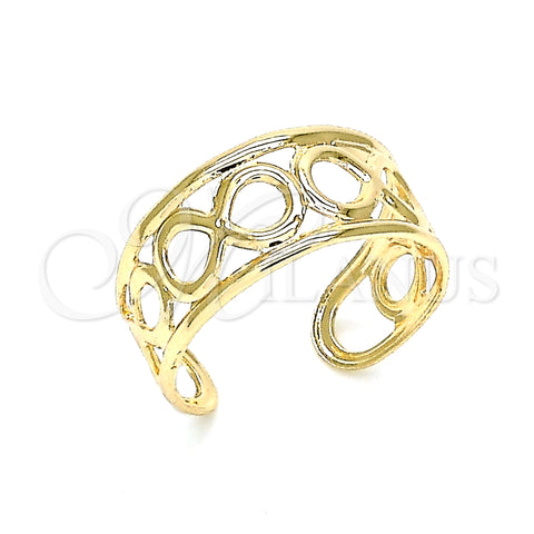 Oro Laminado Toe Ring, Gold Filled Style Infinite Design, Polished, Golden Finish, 01.376.0006 (One size fits all)
